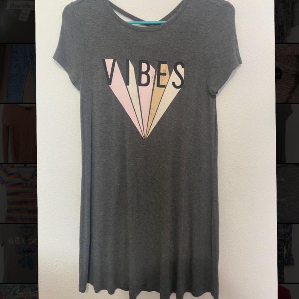 Grayson Social Grey T-Shirt Dress Girls Size XL